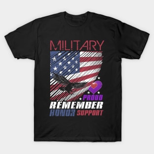 The Military USA Patriotic Proud Remember Honor Support T-Shirt